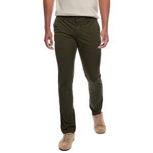 Slowear Mens  Linen-Blend Flat Front Regular Fit Pant, Green